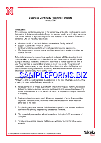 Business Continuity Plan Template 3 pdf free